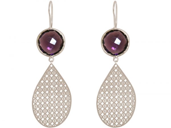 GEMSHINE Damenohrringe mit Mandalas und Amethysten hervorragender Qualität. Ohrhänger. Made in Madrid / Spanien. Im eleganten Geschenketui. – Bild 3