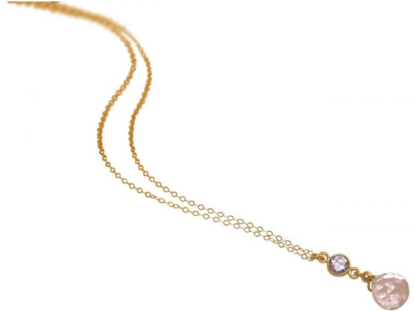 GEMSHINE Halskette mit Amethyst und Rosenquarz. Edelstein Tropfen Anhänger hochwertig vergoldet an 45 cm Kette. Made in München / Deutschland. Im edlen Schmucketui geliefert. Auch als SET mit Ohrringen – Bild 4
