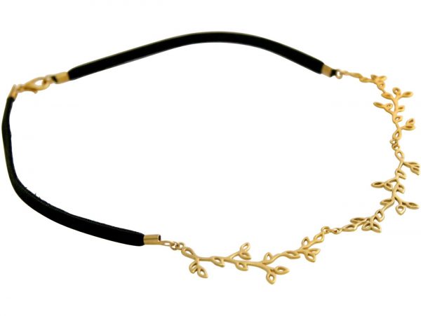 GEMSHINE Lotusblumen Blütenast Halskette Choker. 925 Silber oder hochwertig vergoldet. Hand Made in Madrid / Spain. Qualitätsvoller Schmuck im edlen Etui., Metall Farbe:Silber vergoldet – Bild 4