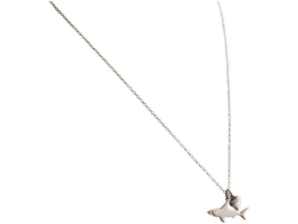 GEMSHINE Maritim Nautics Halskette mit Haifisch und Haifischzahn aus 925 Silber, hochwertig vergoldet oder rose im Navy Stil - Made in Madrid, Spanien, Metall Farbe:Silber – Bild 4