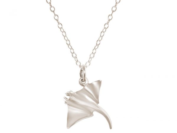GEMSHINE Maritim Nautics Halskette mit Manta Rochen aus 925 Silber, hochwertig vergoldet oder rose im Navy Stil - Made in Madrid, Spanien – Bild 4