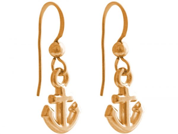 GEMSHINE Maritim Nautics Ohrringe mit Anker Ohrhänger in 925 Silber, hochwertig vergoldet oder rose im Navy Stil - Made in Madrid, Spanien – Bild 3