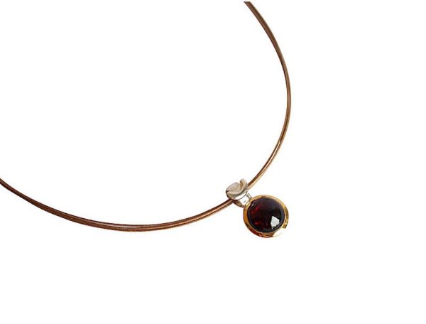 Gemshine - Damen - Halskette - 925 Silber - Vergoldet - Granat - Rot - 10mm – Bild 4