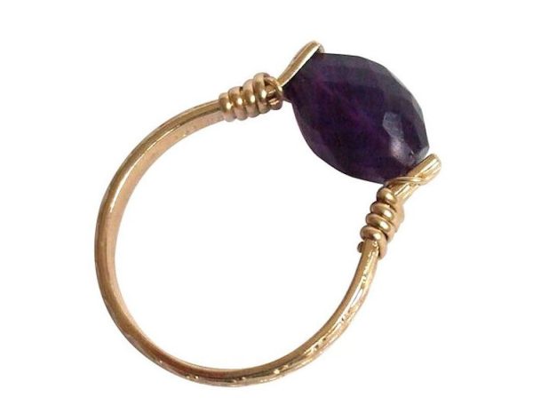 Gemshine - Damen - Ring - Spannring - Vergoldet - Amethyst - Violett – Bild 3