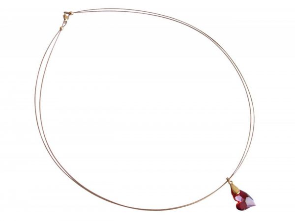 Gemshine  - Damen - Herz - Halskette - Anhänger - Vergoldet - *Red Magma* - Rot - MADE WITH SWAROVSKI ELEMENTS® - 45 cm – Bild 3