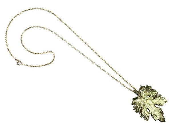 Gemshine - Damen - Halskette - Anhänger - Vergoldet - Blatt - Chrysanthem - Natur - 3,5 cm – Bild 4