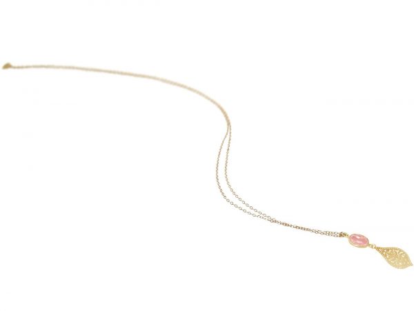 GEMSHINE Halskette mit Mandala und Rosenquarz Edelstein. Anhänger aus Silber, vergoldet oder rose an 45cm Kette. Made in Madrid / Spanien. Im edlen Etui – Bild 4