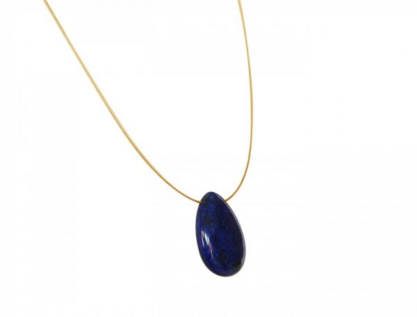 Gemshine - Damen - Lapis Lazuli - Anhänger - Halskette - Blau - Vergoldet - Tropfen - 45 cm – Bild 4