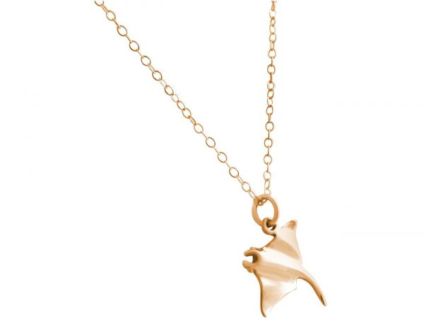 GEMSHINE Maritim Nautics Halskette mit Manta Rochen aus 925 Silber, hochwertig vergoldet oder rose im Navy Stil - Made in Madrid, Spanien – Bild 3