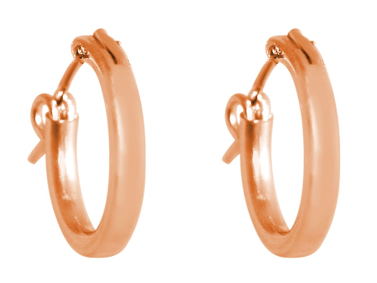 GEMSHINE 925 Silber rose vergoldete Creolen Ohrringe im klassischen Design in Größen 12 mm - 40 mm. Made in Madrid / Spanien – Bild 5