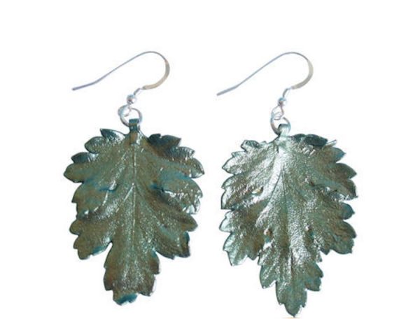 Gemshine - Damen - Ohrringe - 925 Silber - Blatt - Chrysanthem - Natur - 3,5 cm – Bild 4