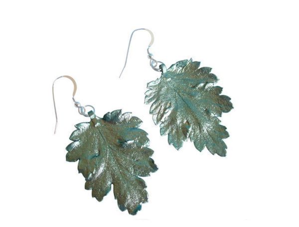 Gemshine - Damen - Ohrringe - 925 Silber - Blatt - Chrysanthem - Natur - 3,5 cm – Bild 3