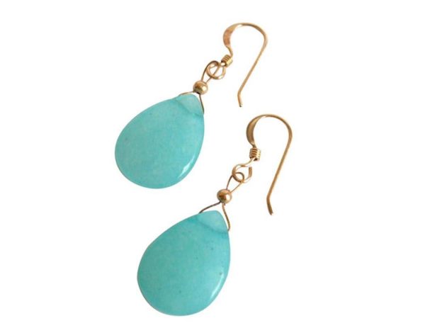 Gemshine - Damen - Ohrringe - Jade - Blau - Vergoldet - 2,5 cm – Bild 4