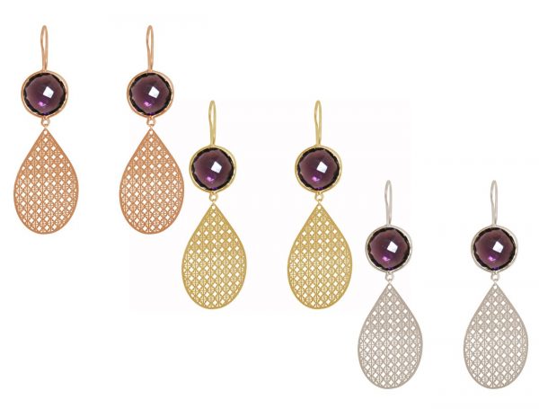 GEMSHINE Damenohrringe mit Mandalas und Amethysten hervorragender Qualität. Ohrhänger. Made in Madrid / Spanien. Im eleganten Geschenketui. – Bild 4