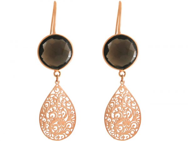 GEMSHINE Damenohrringe mit Mandalas und Rauchquarzen hervorragender Qualität. Ohrhänger. Made in Madrid / Spanien. Im eleganten Geschenketui. – Bild 4