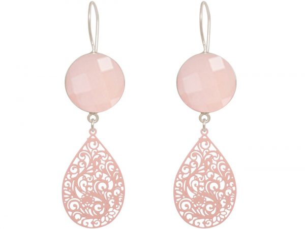 GEMSHINE Damenohrringe mit Mandalas und Rosenquarzen hervorragender Qualität. Ohrhänger. Made in Madrid / Spanien. Im eleganten Geschenketui. – Bild 4