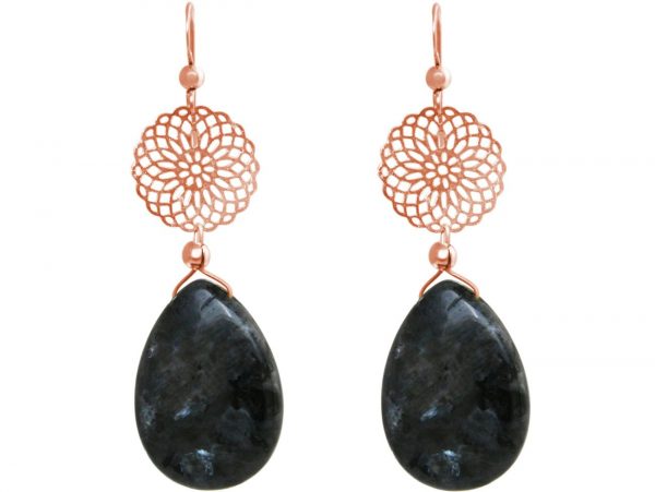 GEMSHINE Damenohrringe mit Mandalas und Labradoriten hervorragender Qualität. Ohrhänger. Made in Madrid / Spanien. Im eleganten Geschenketui. – Bild 4