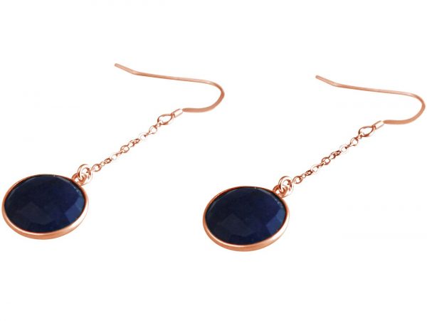 GEMSHINE Damenohrringe aus 925 Silber. 4,5 cm Yoga Ohrhänger mit blauen Saphiren hervorragender Qualität und Farbe. Made in Madrid / Spanien. Im eleganten Schmucketui mit Geschenkverpackung geliefert. – Bild 4