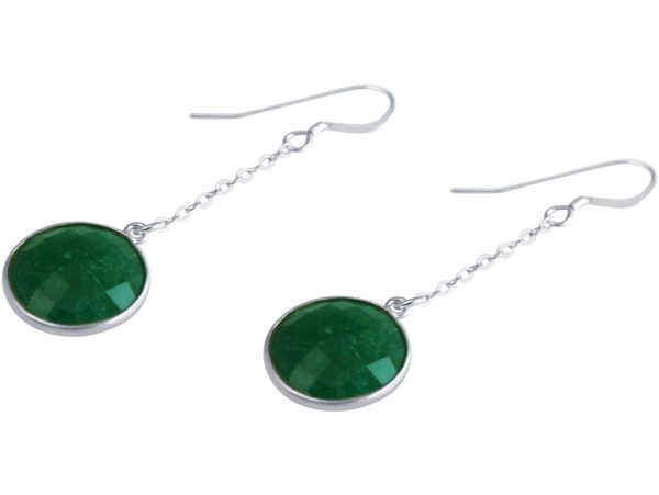 GEMSHINE Damenohrringe aus 925 Silber. 4,5 cm Yoga Ohrhänger mit Smaragden hervorragender Qualität. Made in Madrid / Spanien. Im eleganten Schmucketui mit Geschenkverpackung. – Bild 4