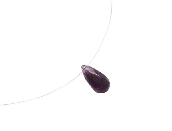 Gemshine - Damen - Halskette  -  Anhänger - 925 Silber - Amethyst - Tropfen - Facettiert - Violett - 45 cm – Bild 4