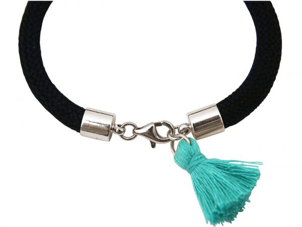 Gemshine - Damen - Armband - 925 Silber - Edelstein - Aqua Chalcedon - Engel - Grün - Schwarz – Bild 3