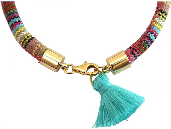 Gemshine - Damen - Armband - 925 Silber Vergoldet - AZTEC - BEE - Biene  - Smaragd - Grün - Rosenquarz - Rosa – Bild 3