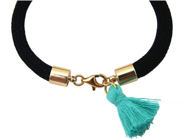 Gemshine - Damen - Armband - Vergoldet - Edelstein - Aqua Chalcedon - Engel - Grün - Schwarz – Bild 3