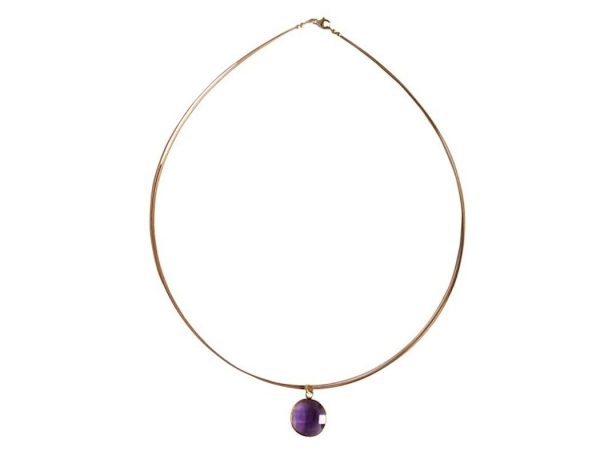 Gemshine - Damen - Halskette - 925 Silber - Vergoldet - Amethyst - Violett - CANDY - 45 cm – Bild 3