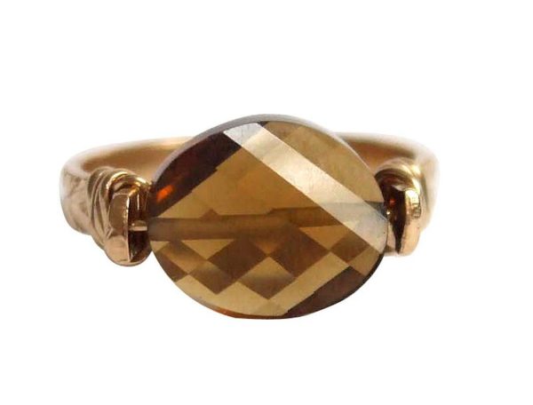 Gemshine - Damen - Ring - Spannring - Vergoldet - Rauchquarz - Braun, Ringgröße:55 (17.5) – Bild 3