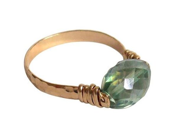 Gemshine - Damen - Ring - Spannring - Vergoldet - Amethyst - Grün, Ringgröße:54 (17.2) – Bild 3
