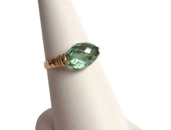 Gemshine - Damen - Ring - Spannring - Vergoldet - Amethyst - Grün, Ringgröße:57 (18.1) – Bild 3