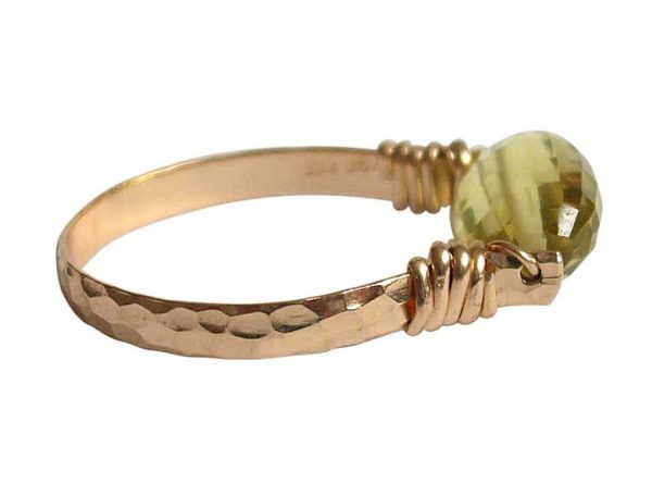 Gemshine - Damen - Ring - Spannring - Vergoldet - Lemon Quarz - Gelb, Ringgröße:57 (18.1) – Bild 3