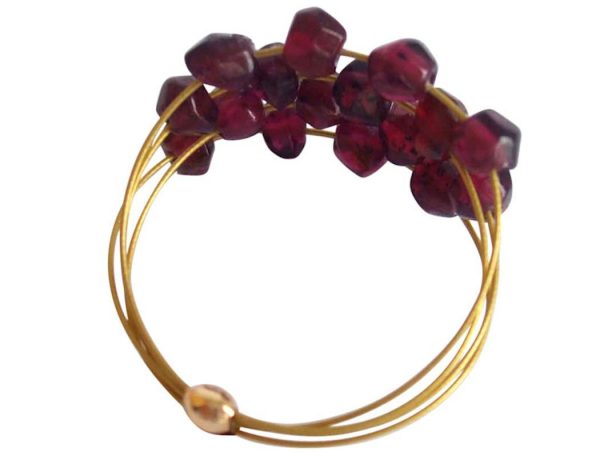 Gemshine - Damen - Ring - Vergoldet - Granat - Dunkelrot, Ringgröße:58 (18.5) – Bild 3