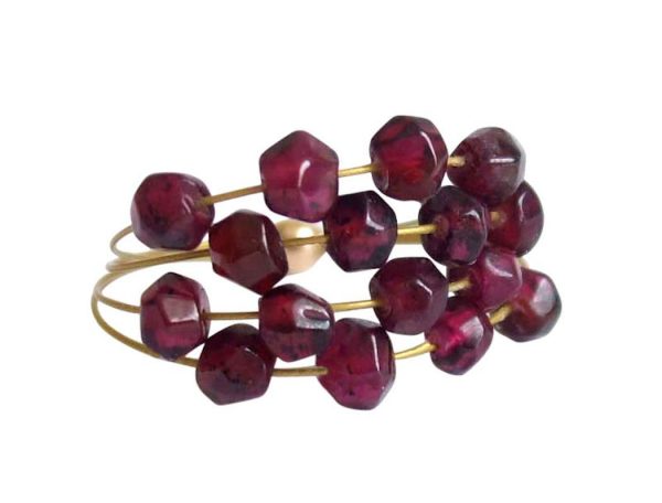 Gemshine - Damen - Ring - Vergoldet - Granat - Dunkelrot, Ringgröße:53 (16.9) – Bild 3