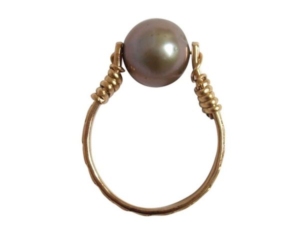 Gemshine - Damen - Ring - Spannring - Vergoldet - Zuchtperle - Tahiti - Grau - 8mm, Ringgröße:58 (18.5) – Bild 3