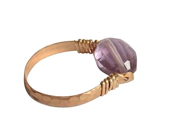 Gemshine - Damen - Ring - Spannring - Vergoldet - Rosenquarz - Rosa, Ringgröße:59 (18.8) – Bild 3