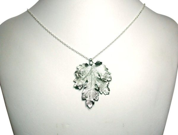 Gemshine - Damen - Halskette - Anhänger - 925 Silber - Blatt - Chrysanthem - Natur - 3,5 cm – Bild 3