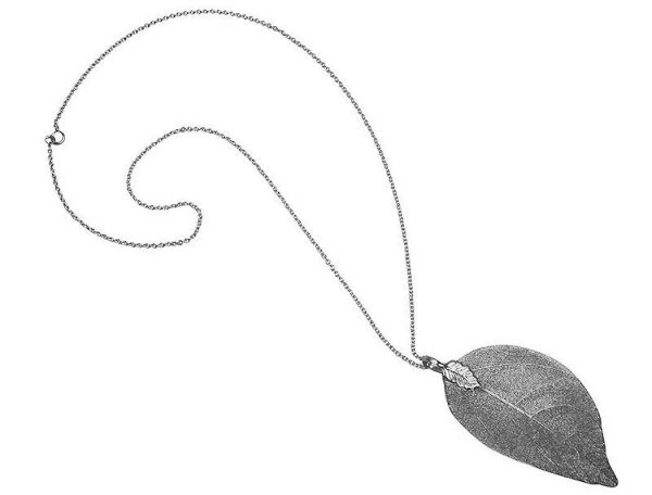 Gemshine - Damen - Halskette - Anhänger - 925 Silber - Blatt - Rose - Natur - 7 cm – Bild 3