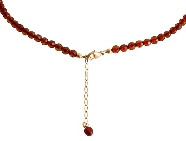 Gemshine - Damen - Halskette  - Vergoldet - Bernstein - Facettiert - Gelb - Orange - 45 cm – Bild 3