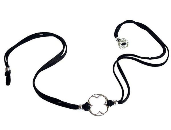 Gemshine - Damen - Armband - Wickelarmband - KNOTS Clover - 925 Silber - Schwarz - Größenverstellbar – Bild 3