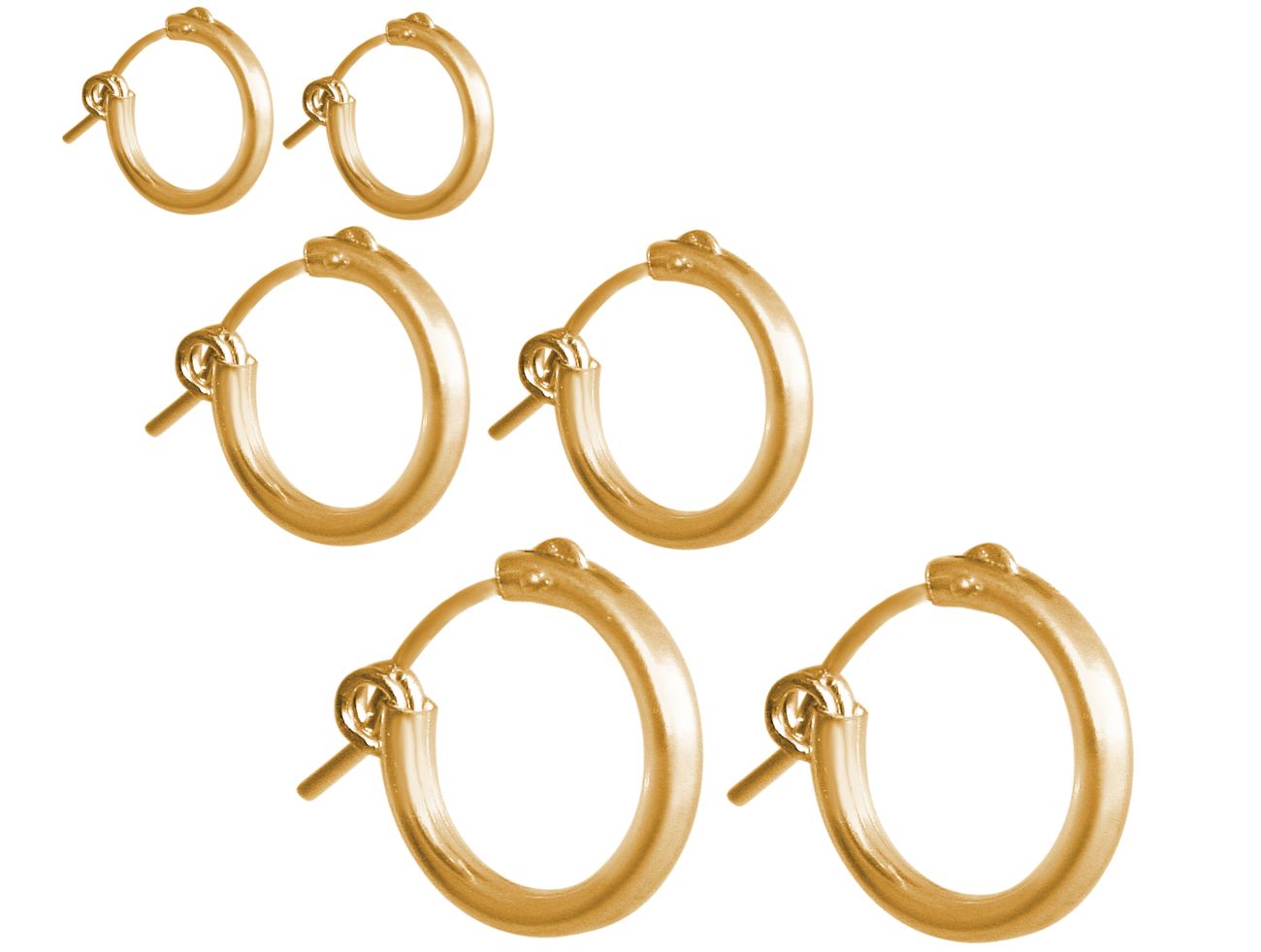 GEMSHINE 925 Silber vergoldete Creolen Ohrringe im klassischen Design in Größen 12 mm - 40 mm. Made in Madrid / Spanien, Ohrringe Diameter:12 – Bild 3