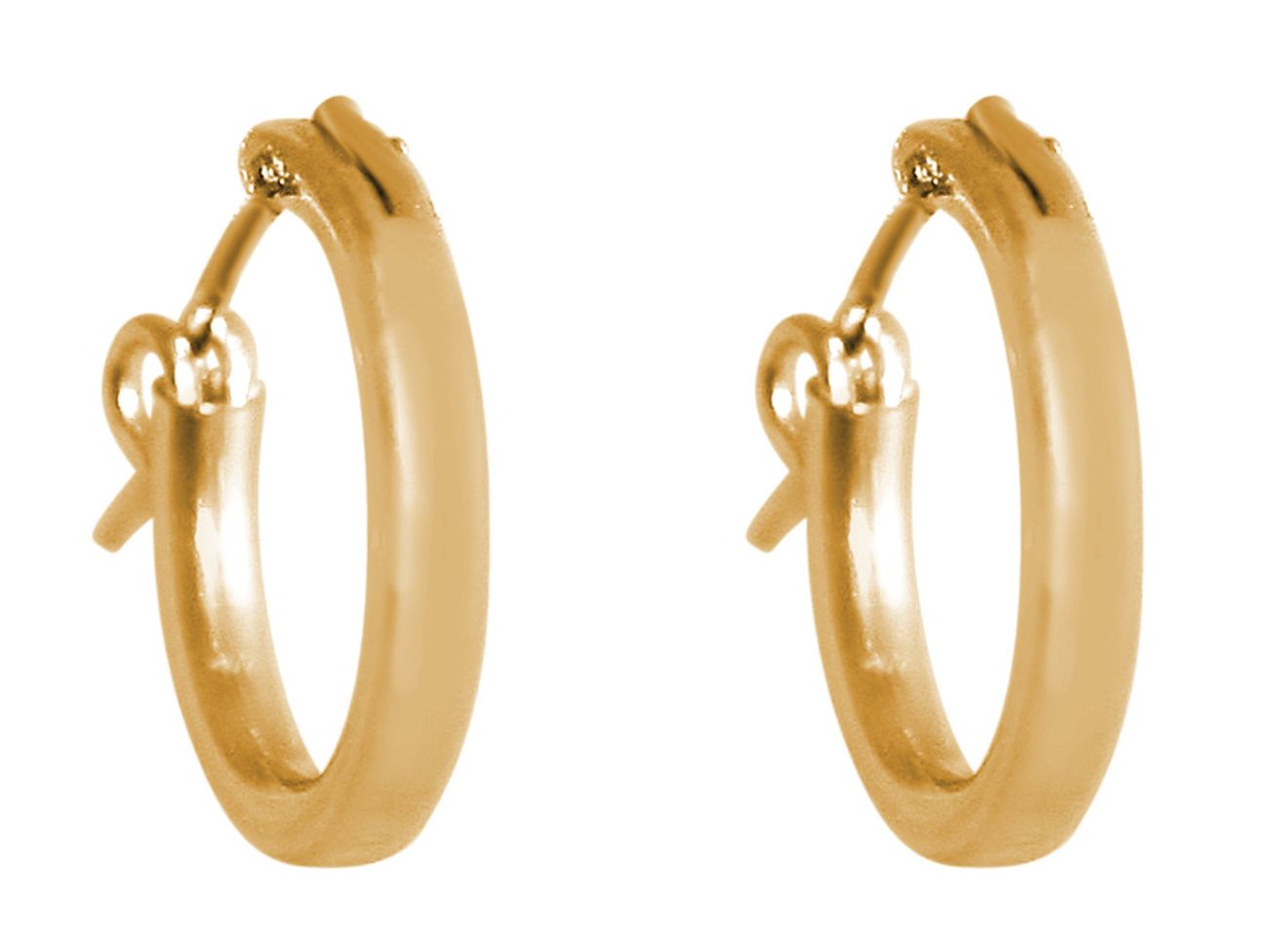 GEMSHINE 925 Silber vergoldete Creolen Ohrringe im klassischen Design in Größen 12 mm - 40 mm. Made in Madrid / Spanien, Ohrringe Diameter:15 – Bild 3