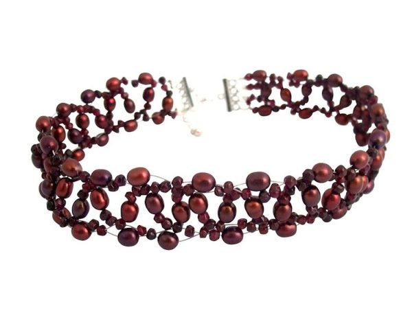 Gemshine - Damen - Halskette - Collier - 925 Silber - Granat - Perlen - Rot - Größenverstellbar – Bild 3