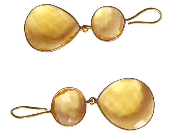 Gemshine - Damen - Ohrringe - 925 Silber - Vergoldet - Citrin - Quarz - Gelb - Gold - CANDY - Tropfen - 6 cm – Bild 3