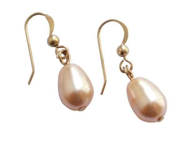 Gemshine - Damen - Ohrringe - Perlen - Rose - Tropfen - Vergoldet - 11 mm – Bild 3