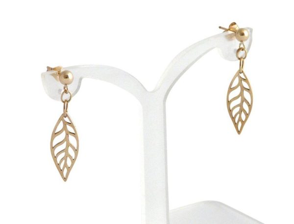 Gemshine - Damen - Ohrringe - LEAVES - Vergoldet - 2,5 cm – Bild 3