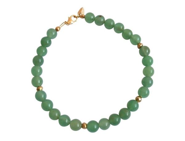 Gemshine - Damen - Armband - Aventurin - Grün - Vergoldet - 6 mm – Bild 3