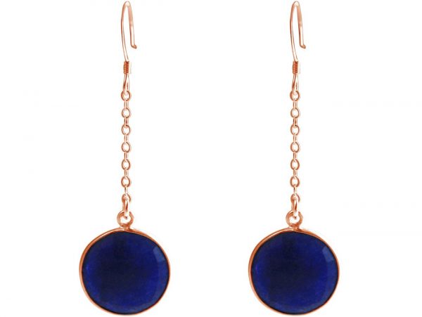 GEMSHINE Damenohrringe aus 925 Silber. 4,5 cm Yoga Ohrhänger mit blauen Saphiren hervorragender Qualität und Farbe. Made in Madrid / Spanien. Im eleganten Schmucketui mit Geschenkverpackung geliefert. – Bild 3
