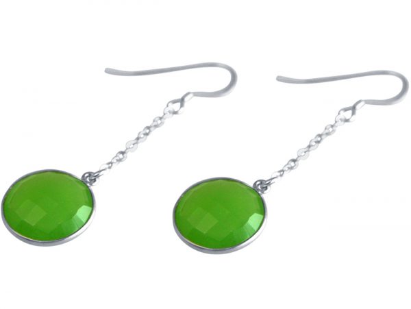 Gemshine - Damen - Ohrringe - Ohrhänger - 925 Silber - Chalcedon - Meeresgrün - 4,5 cm – Bild 3