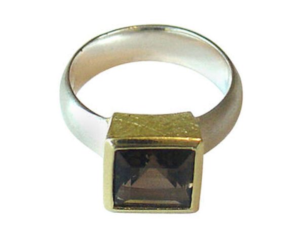 Gemshine - Damen - Ring - Silber 925 - Vergoldet - Rauchquarz - Braun, Ringgröße:55 (17.5) – Bild 3